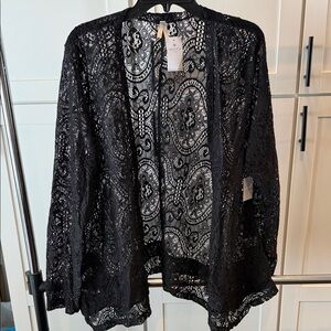 Vanity Black Lace Cardigan or cute swim suit cover up